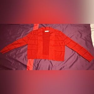 Calvin Klein Vibrant Red Knit Crop Sweater